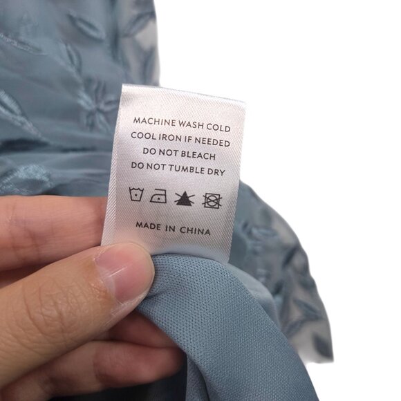 Baltic Born Kendra Embroidered Dress Dusty Blue Midi Size Large - Picture 10 of 12